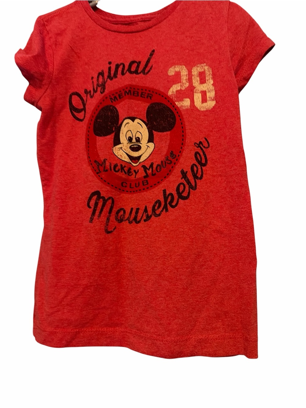 Disney Red Mickey Mouse 'Original Mouseketeer' Short Sleeve Tee